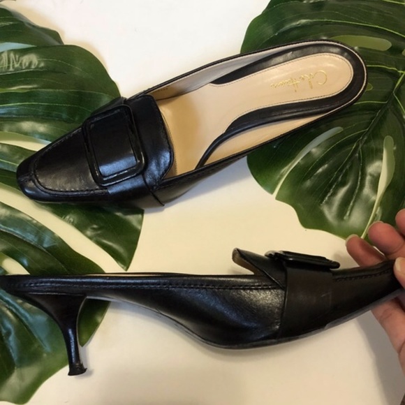 Cole Haan Shoes - Cole Haan Black Pointed Mules with buckle